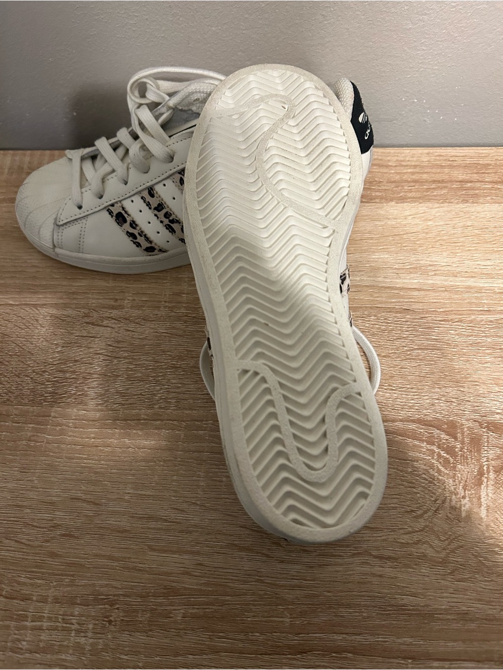 adidas White Sneakers with Leopard Print Accents - Picture 7 of 7